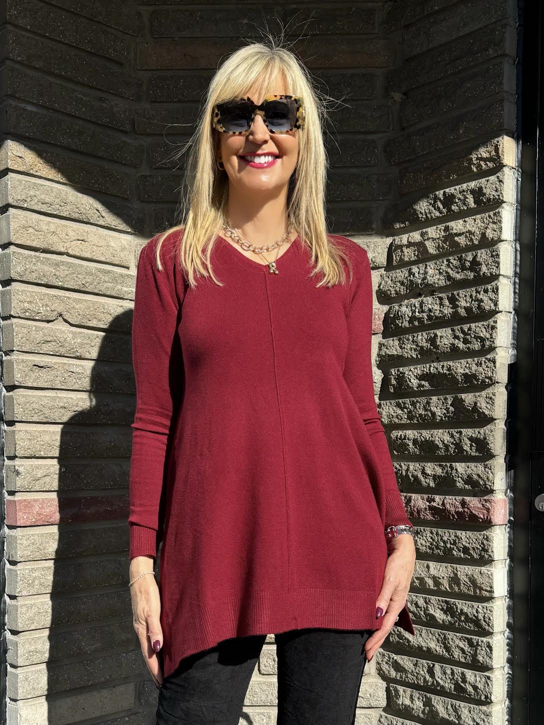 Italian Dreams V-Neck Luxury Sweater | T694