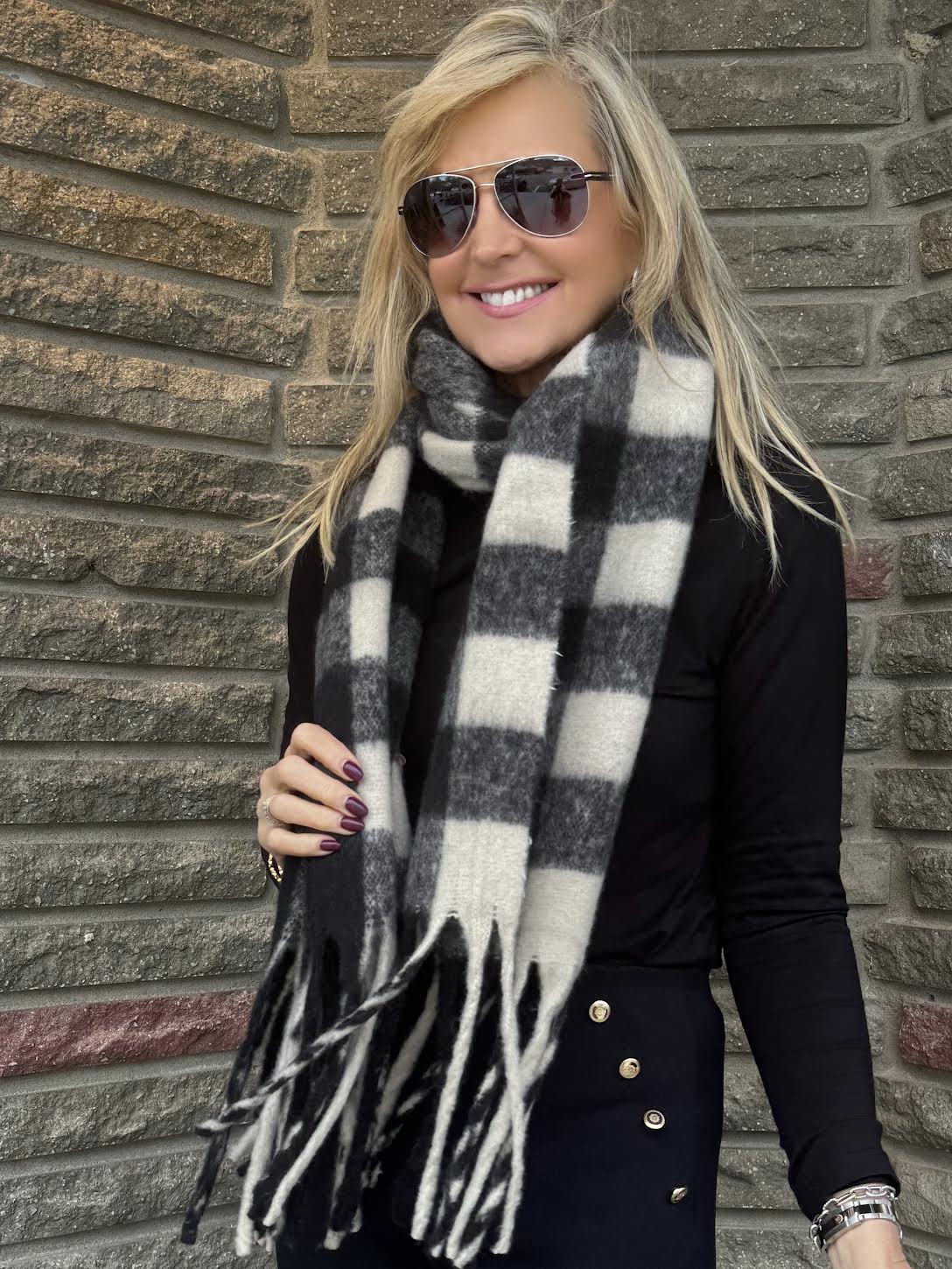 Cozy Fluffy Plaid Scarf | SC606