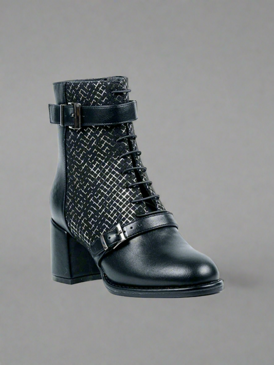 Suede & Faux Leather Boot With Heel | BT203