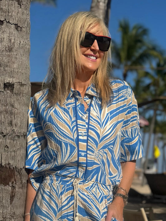 Palm Beach Button-Up Top | T277