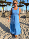 Sleeveless Boat Neck Maxi Dress | D212
