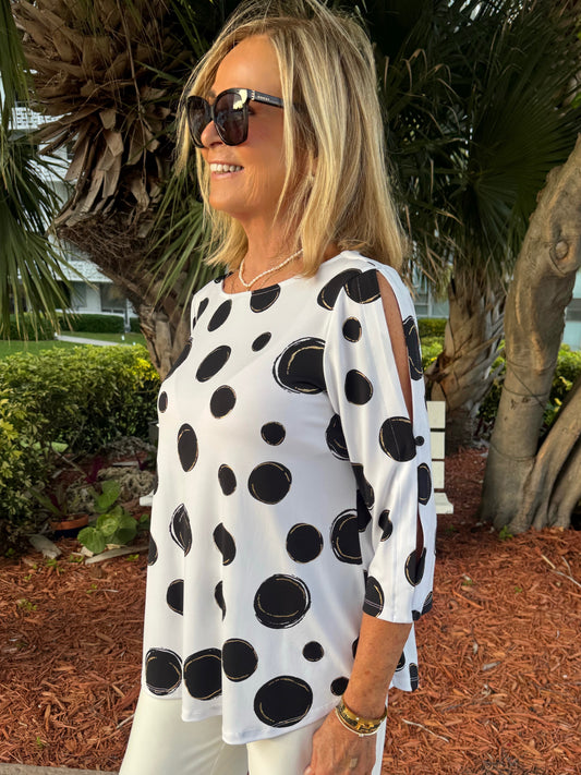 Sexy Slit 3/4 Sleeve Top | T230