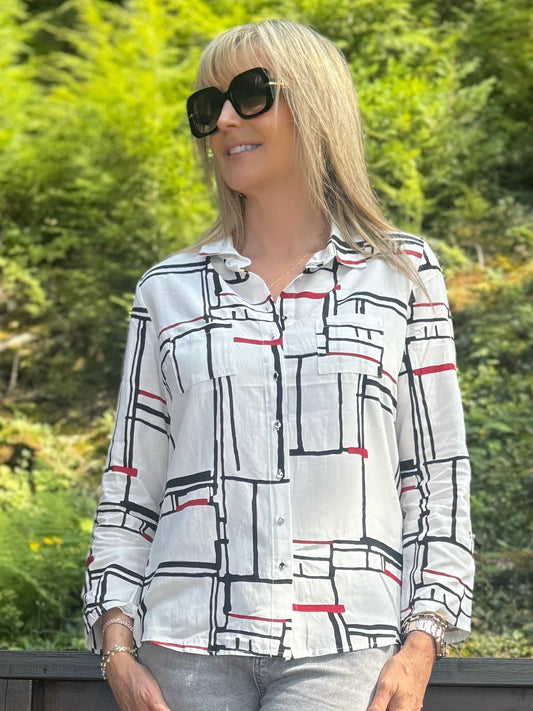 Fashionable Abstract Blouse | T233