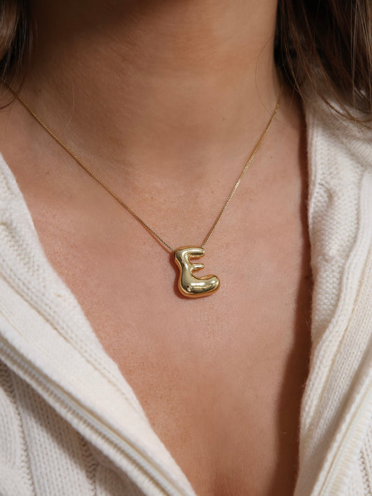 Bubble Letter Initial Necklace | BE100