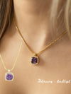 Belle Birthstone CZ Necklace | Gold