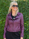 Burgundy Foiled Faux Suede Jacket | R285