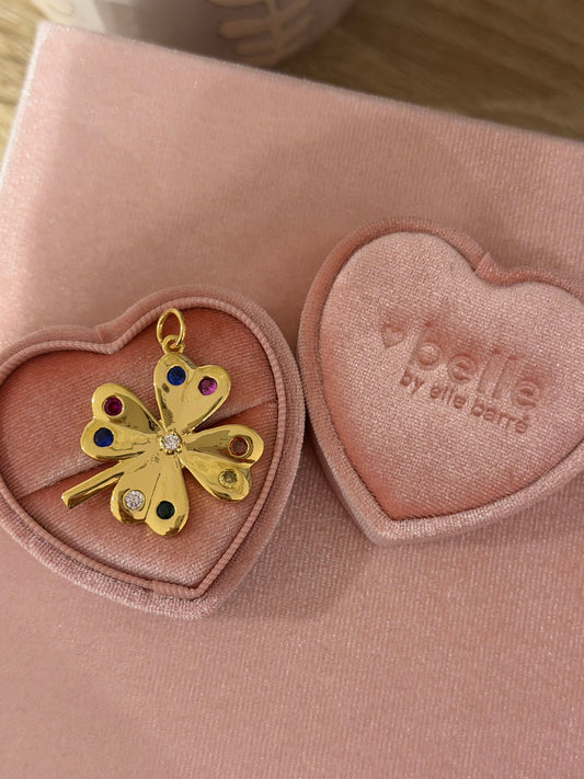 Multicolour CZ Clover Pendant