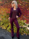 Pull-On Faux Suede Flared Pants | R292