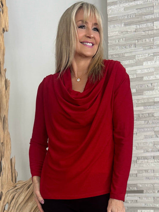 Holiday Glitter Italian Cowl Top | T272