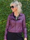 Burgundy Foiled Faux Suede Jacket | R285