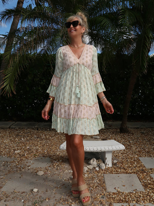 Stunning 2 Tone Boho Dress | D617