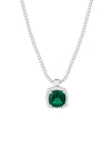 Belle Birthstone CZ Necklace | Silver