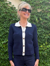 Knit Long Sleeve Button-Front Collared Cardigan | C230