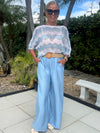 Italian Wide Leg Pant With Belt | PA265