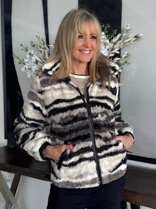 Sherpa Style Zipper Jacket | JK225