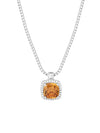 Belle Birthstone CZ Necklace | Silver