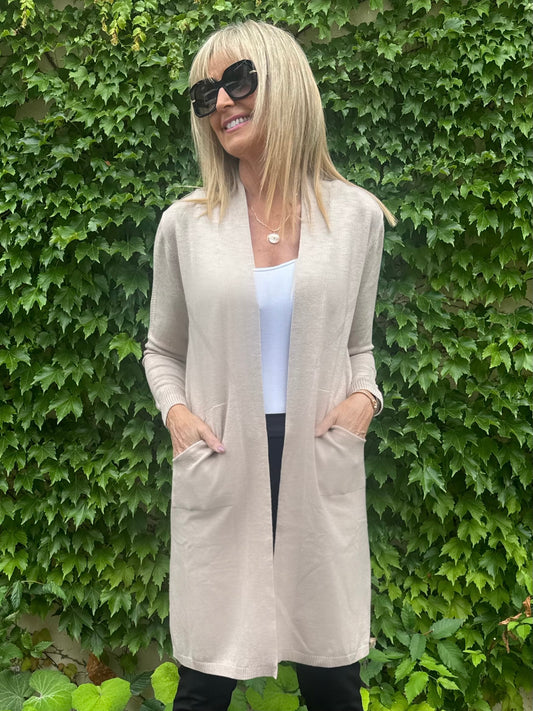 Cozy Front Pocket Open-Front Cardi | C206