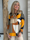 Satin Abstract Print Straight Tunic | R261