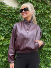 Faux Leather Mock-Neck Bomber Jacket | R298
