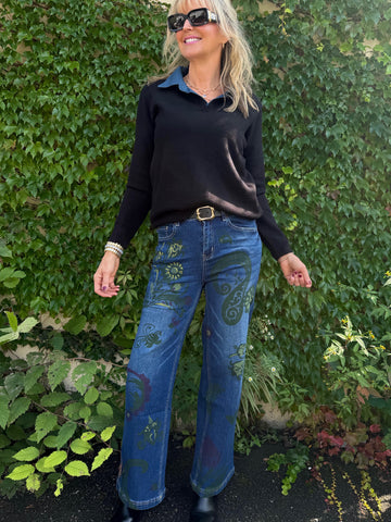 Paisley Print Cool Girl Denim | JN225