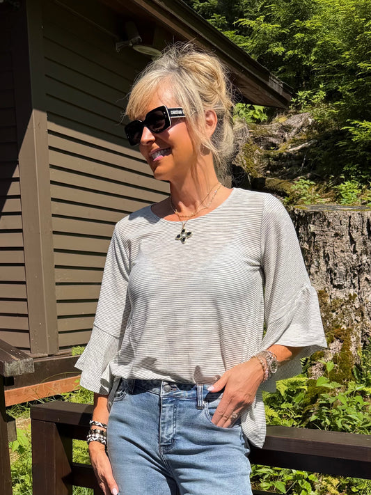 Super Lightweight Striped Top | T346