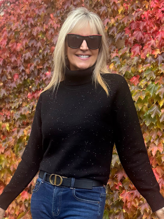 Glitter & Glow Turtleneck Sweater | SW245