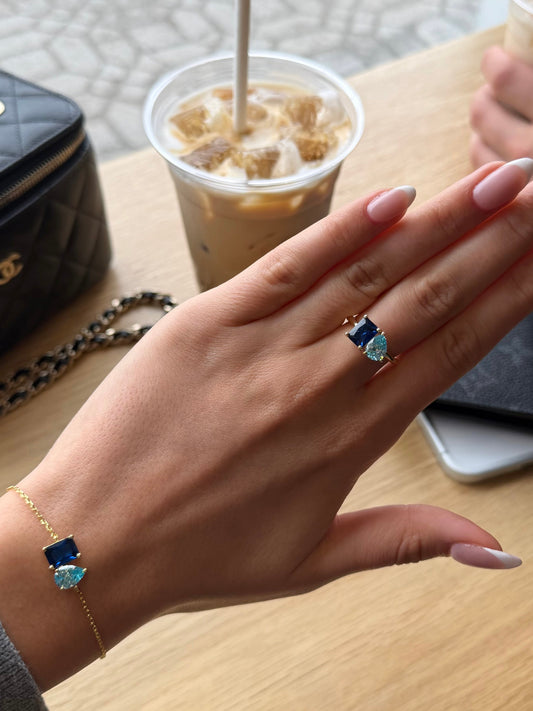 Double Belle Birthstone Ring