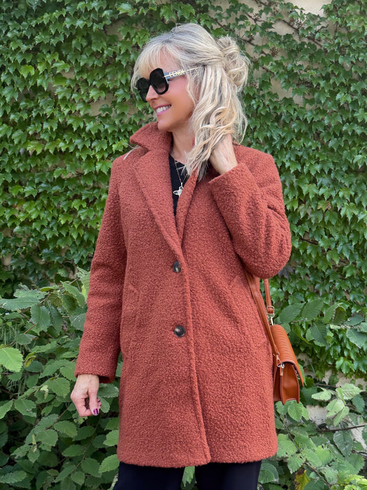 Bouclé Button-Front Coat | JK247