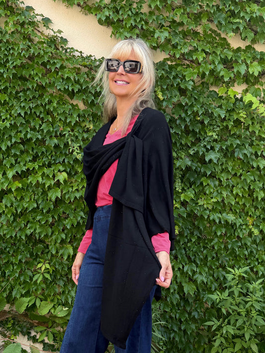 Pretty In Sparkle Wrap Poncho | P201
