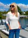 Nautical Ultra-Soft 3/4 Sleeve Top | T331