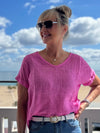 100% Linen Italian Perfect Tee | T231