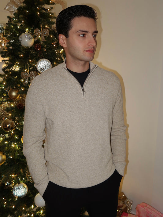 Knit Quarter Zip Sweater | M205