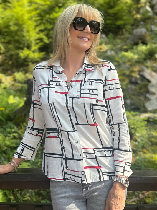 Fashionable Abstract Blouse | T233