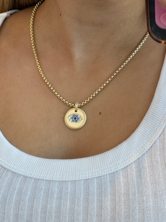 Evil Eye Medallion Necklace