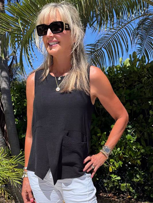 Airflow Front Slit Cami With Pocket | T337