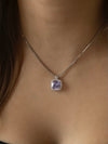 Belle Birthstone CZ Necklace | Silver
