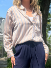 Satin-Like Striped Blouse | T212