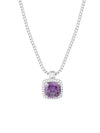 Belle Birthstone CZ Necklace | Silver