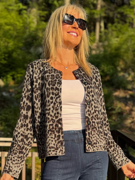 Luxe Knit Animal Print Cardi | C233