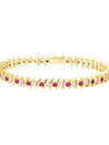Ruby Wave CZ Tennis Bracelet