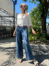 Pleated Wide Leg Jean | JN638