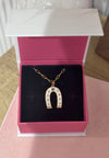 Horseshoe Luck CZ Pendant