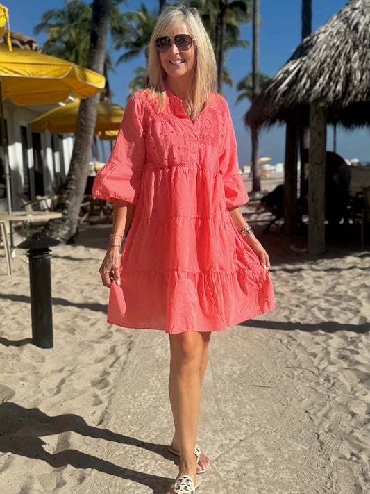 100% Cotton Italian 2-Piece Swing Dress | D206