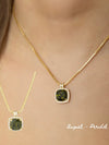 Belle Birthstone CZ Necklace | Gold