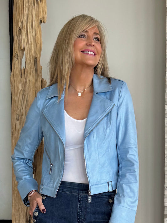 Foiled Faux Suede Jacket With Decorative Buckle | R250