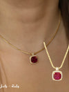 Belle Birthstone CZ Necklace | Gold