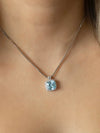 Belle Birthstone CZ Necklace | Silver