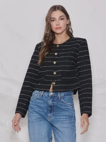 Luxurious Striped Tweed Jacket | JK813