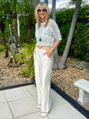 Italian Wide Leg Pant With Belt | PA265