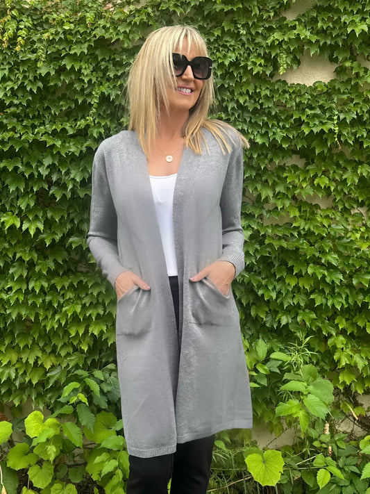 Cozy Front Pocket Open-Front Cardi | C206